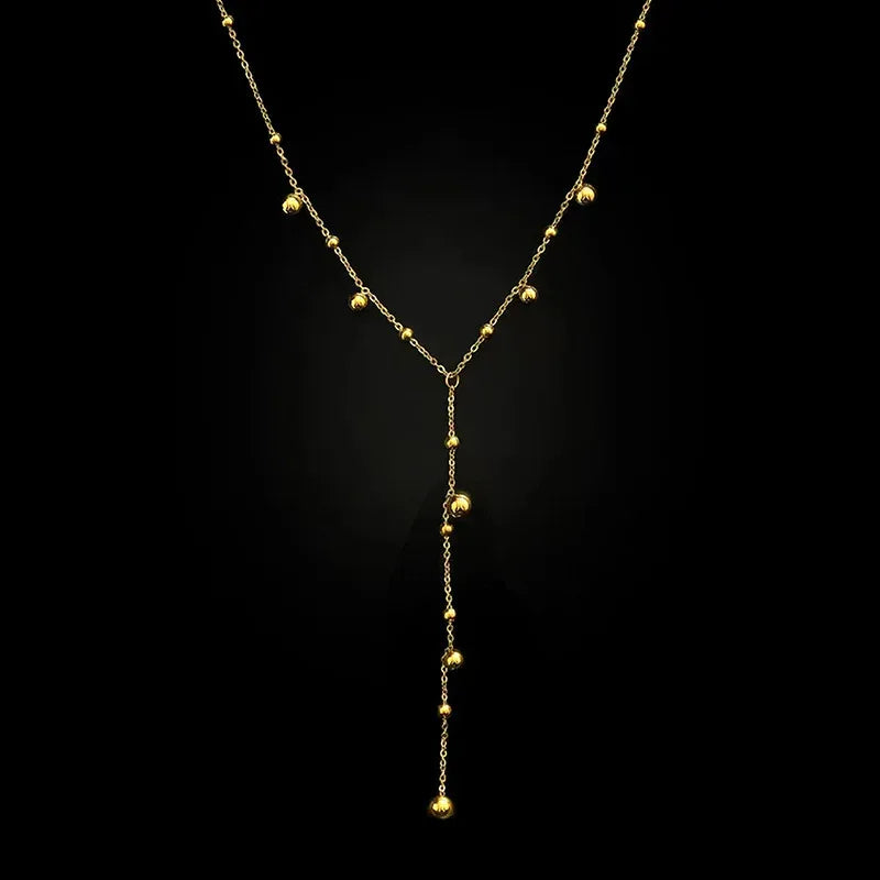 S925 Sterling Silver Beanie Tassel Long Flow Necklace - Viexta