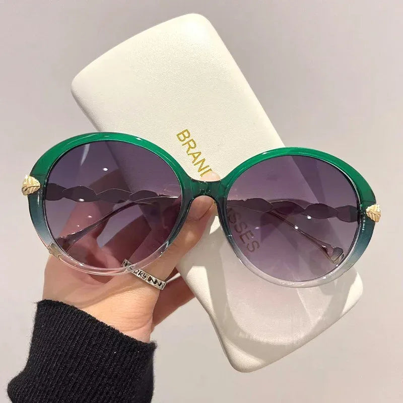 Women's Concave Shape Street Style Sun Protection Sunglass - Viexta