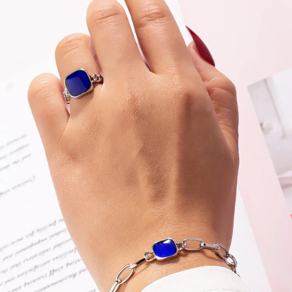 Rose Flower Dripping Oil Bracelet Ring Suit - Viexta