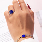 Rose Flower Dripping Oil Bracelet Ring Suit