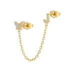 Women's Zircon Butterfly Alphabet One Piece Stud Earrings - Viexta
