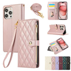 Diamond Chanel's Style Zipper Crossbody Rope iPhone Case - Viexta