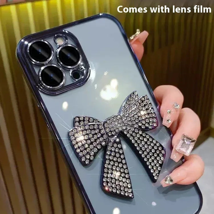 Lens Protector Diamond Bow iPhone Case - Viexta