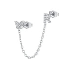 Women's Zircon Butterfly Alphabet One Piece Stud Earrings - Viexta