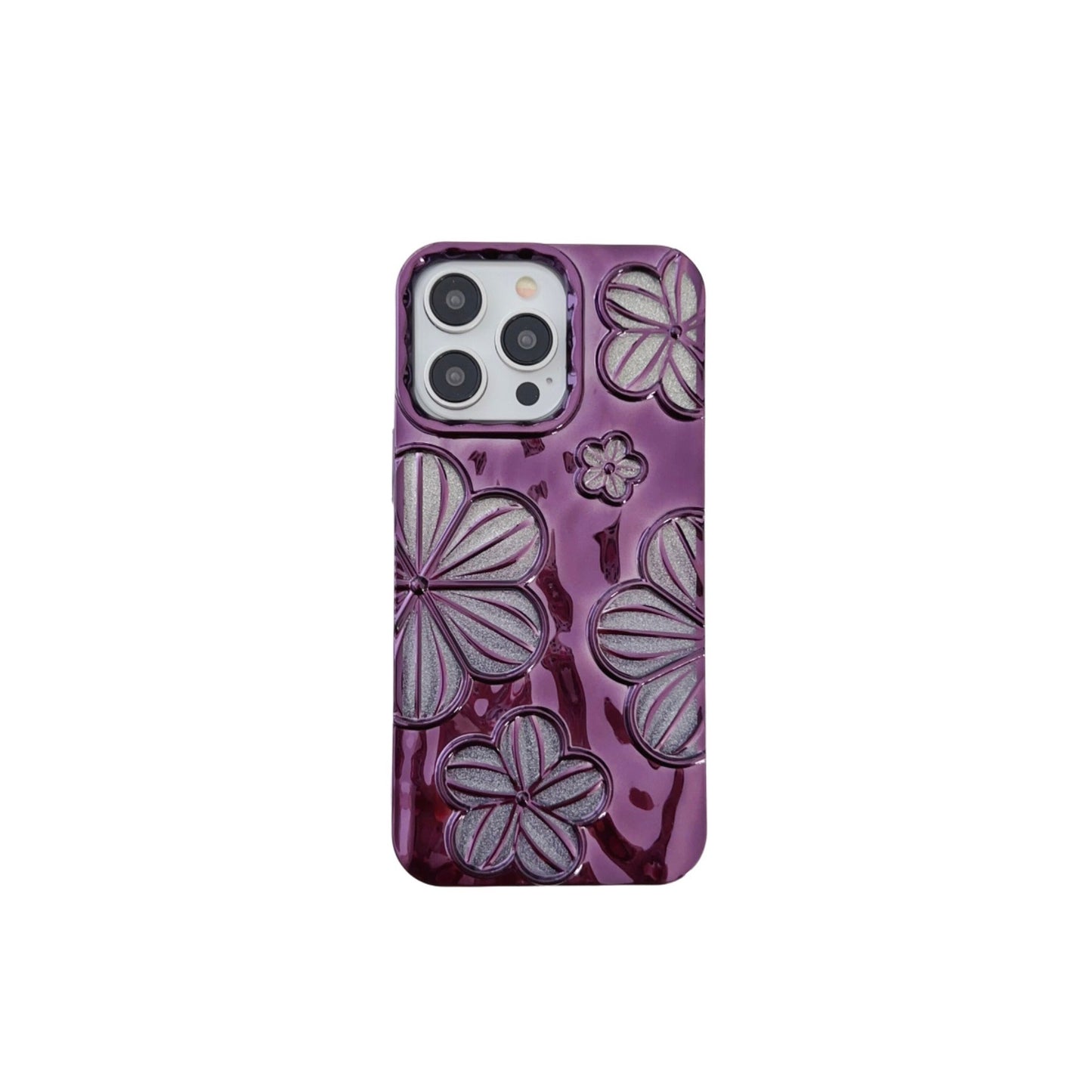 Electroplating Pleated Flower iPhone Case