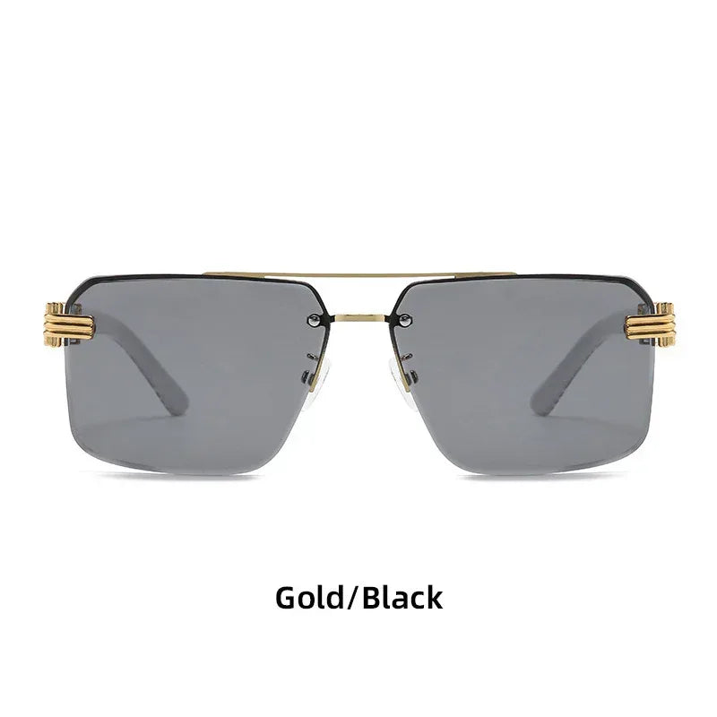 Women's Square Trimmed Sunglasses With Large Frame - Viexta