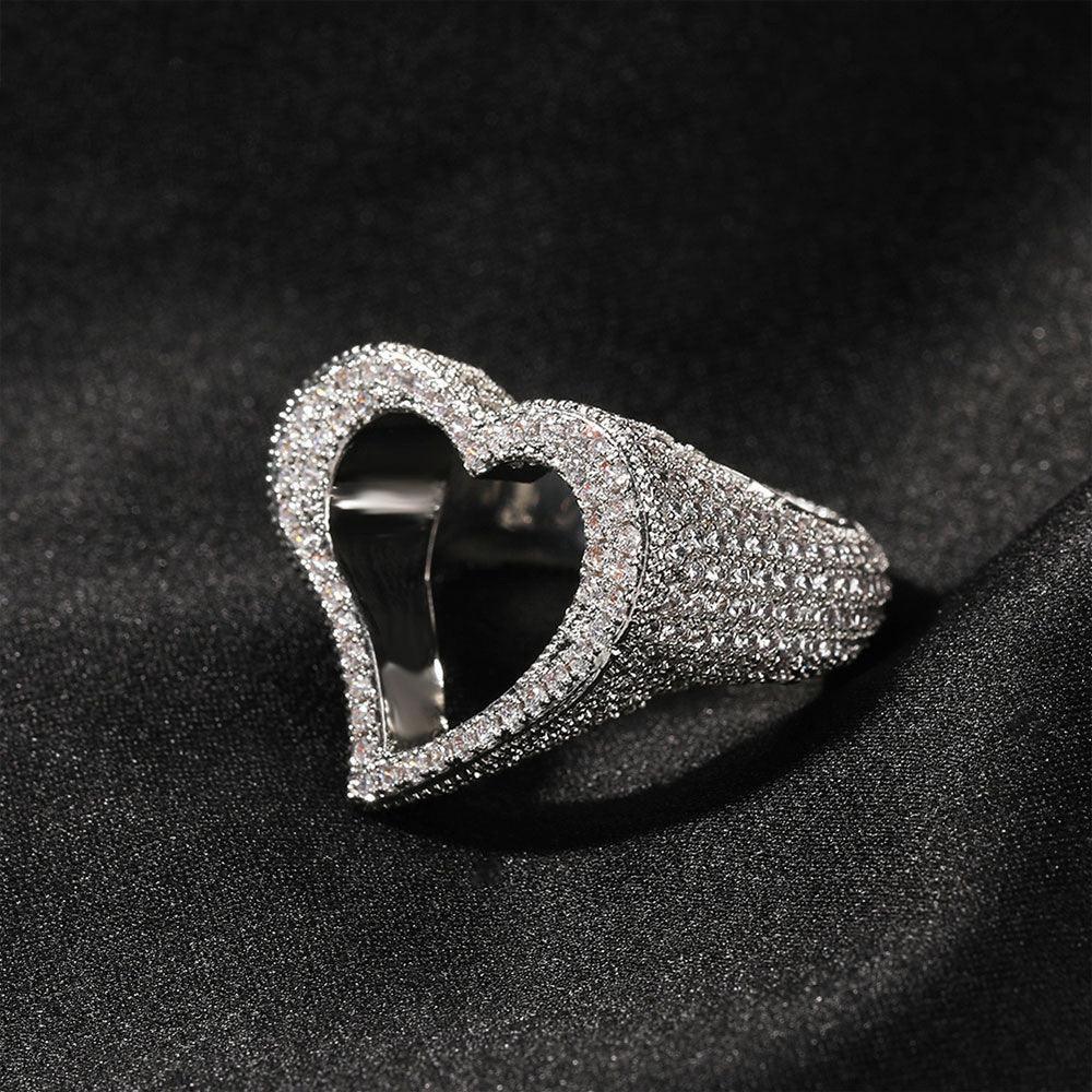 Hollow Heart Zircon Ring - Viexta