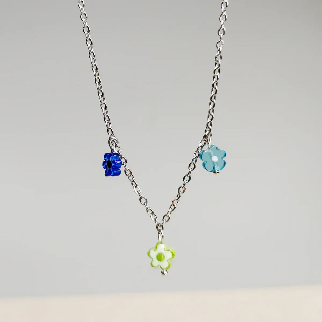 Cute Flower Twin Ultra-fine Clavicle Chain - Viexta