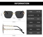 Frameless Trimming Square Sunglasses - Viexta