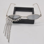 Glamorous Rhinestone-tasseled Sunglasses - Viexta