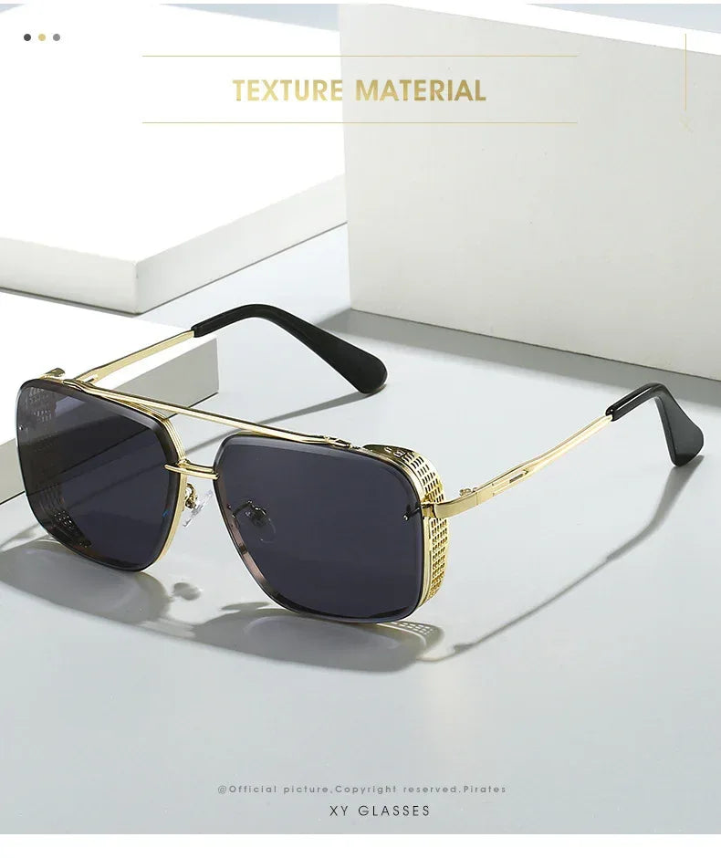 Gradient A Wire Fence Edge Retro Sunglasses - Viexta