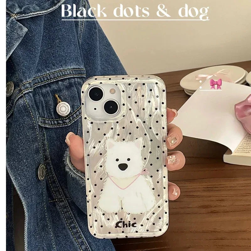 Polka Dot West Highland iPhone Case - Viexta