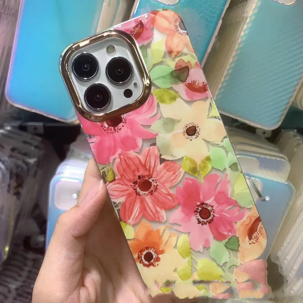 Transparent Flower Double-sided Laminated iPhone Case - Viexta