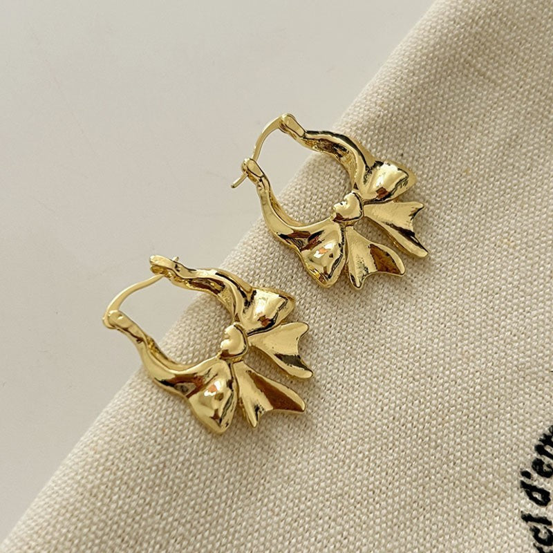 Retro Hong Kong Golden Versatile Earrings