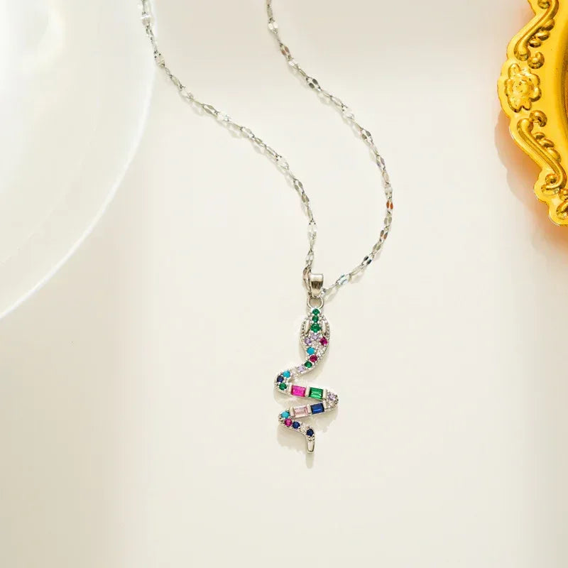 Titanium Steel Women's Zircon Clavicle Chain - Viexta