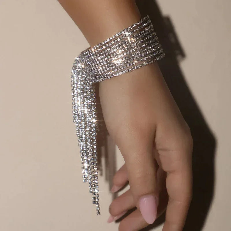 Multi-layer Tassel Rhinestone Bracelet - Viexta