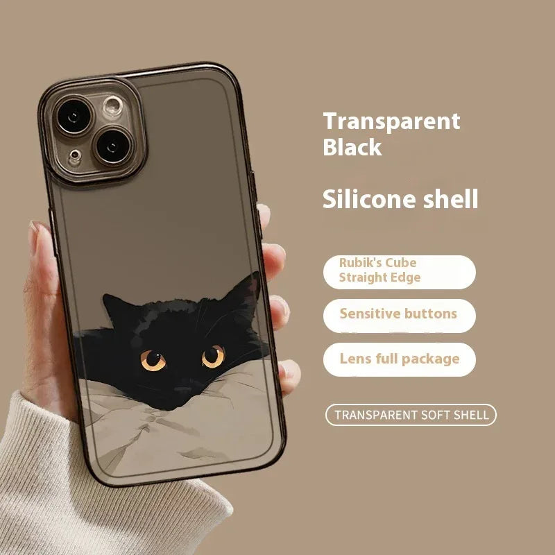 Black Cat High Sense Couple iPhone Case - Viexta