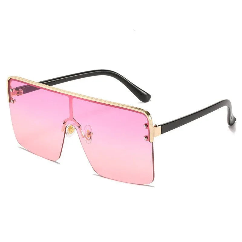 Fashion Big Frame Trend Metal Gradient Sunglasses - Viexta