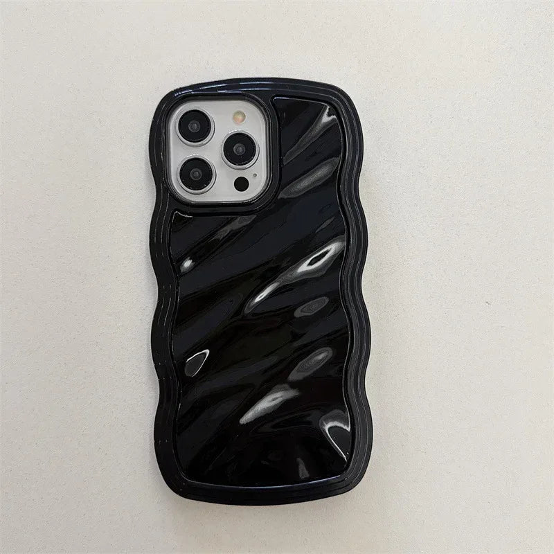 Big Wave Cream Pleated Drop-resistant iPhone Case - Viexta