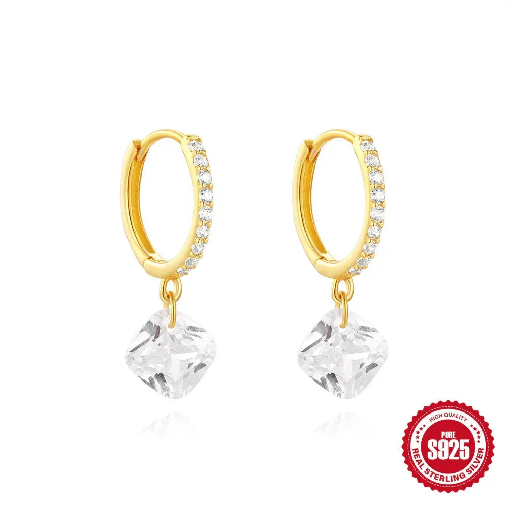 s925-sterling-silver-classic-diamond-eardrop-earring - Viexta