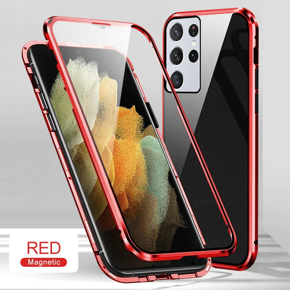 s23ultra-double-sided-glass-magnetic-king-phone-case - Viexta