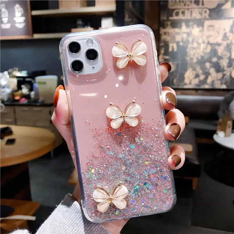 butterfly-glitter-starry-sky-iphone-case - Viexta