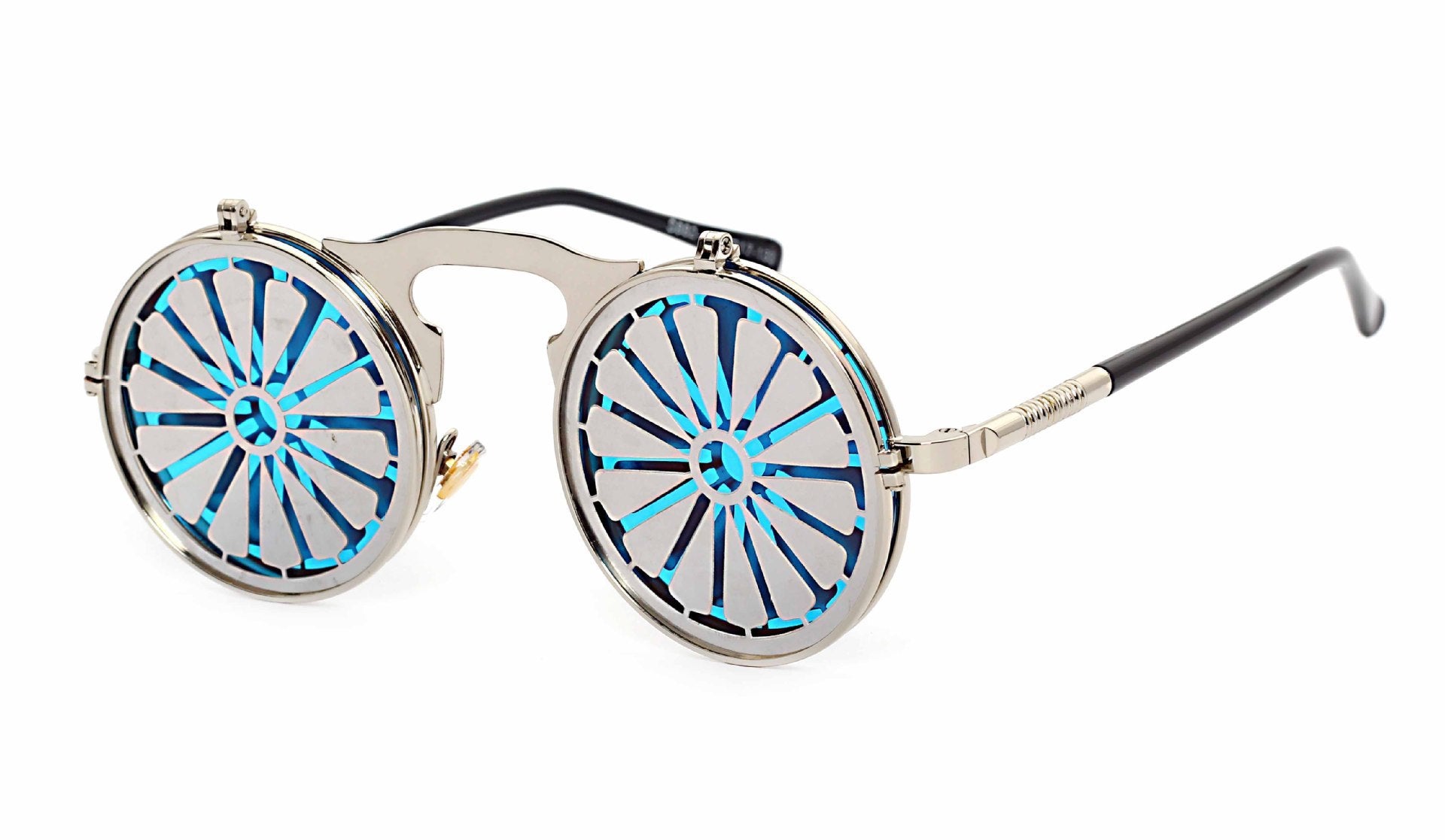 Men's Casual Retro Metal Punk Steam Flip Sunglasses