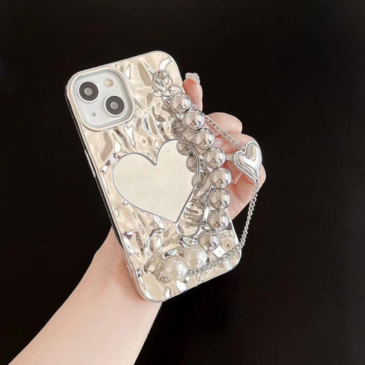 Heart Shape Mirror With Bracelet iPhone Case