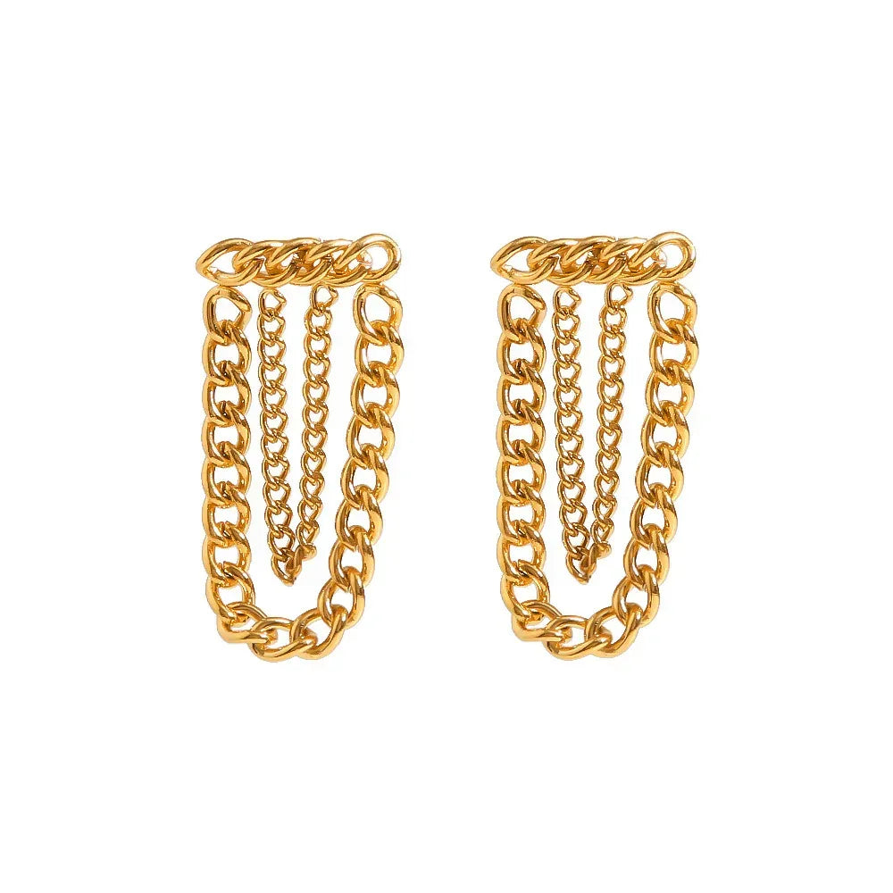 Titanium Steel Tassel Earrings - Viexta