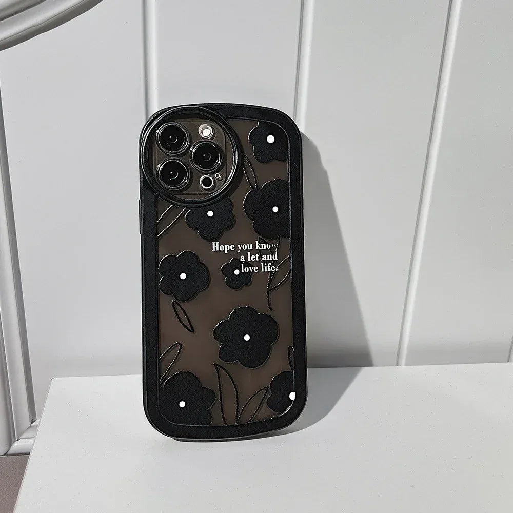 Advanced Black Flower Silicone iPhone Case - Viexta