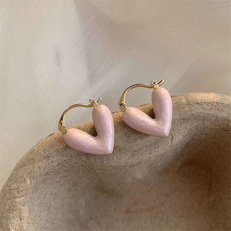 Heart Pendant Drop Earrings