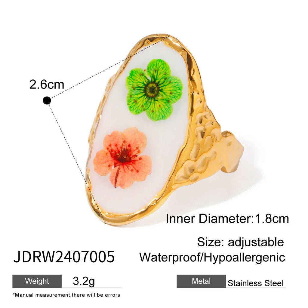 Stainless Steel Serene Flower Ring - Viexta