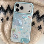 Double-layer Glitter Blue Ocean Jellyfish iPhone Case - Viexta