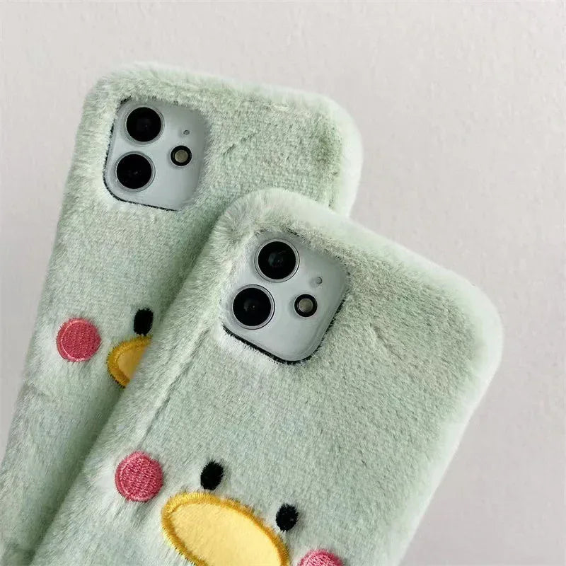 Plush Shell Cute Duck iPhone Case - Viexta