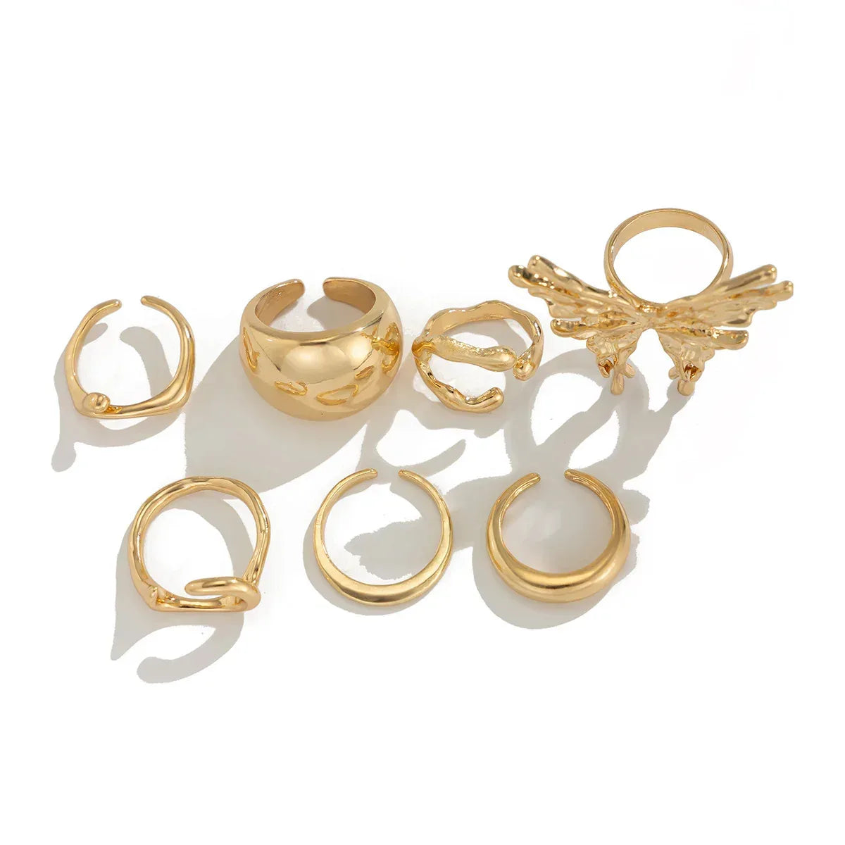 cold-butterfly-glossy-ring-set - Viexta