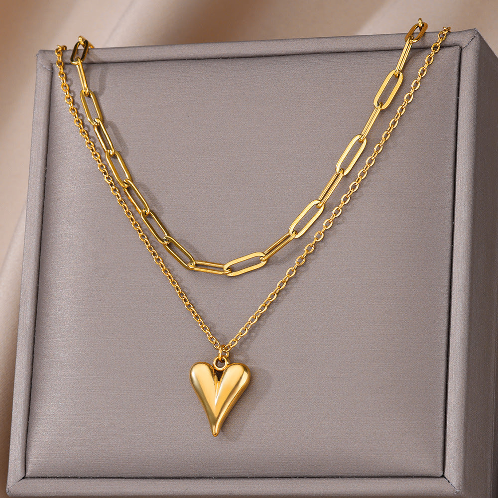 Golden Love Double-layer Necklace