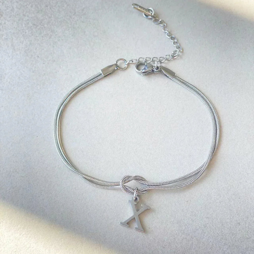 stainless-steel-26-letter-pendant-bracelet - Viexta
