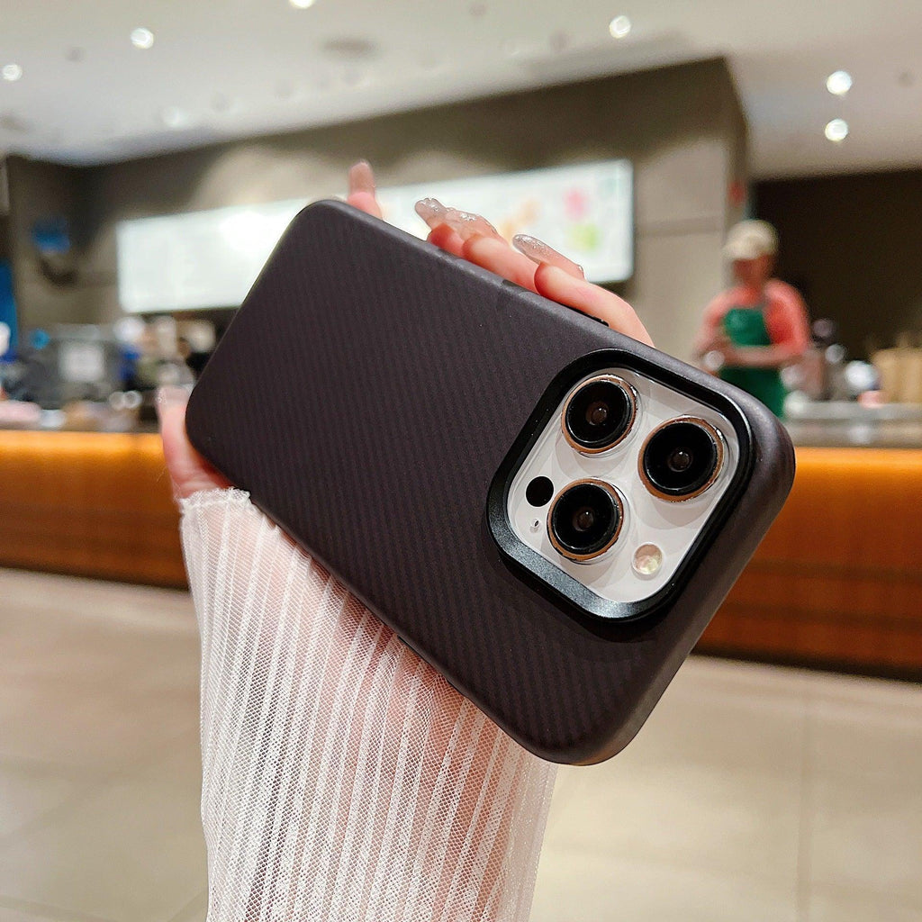 carbon-fiber-grain-magnetic-leather-iphone-case - Viexta