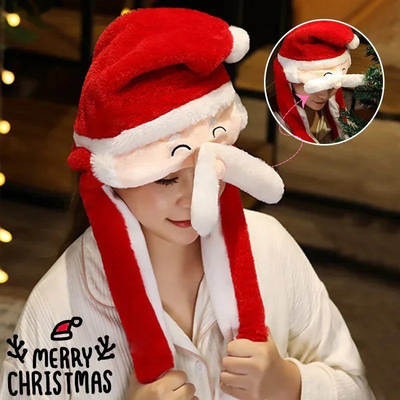Novel Movable Christmas Santa Claus Snowman Elk Hat - Viexta