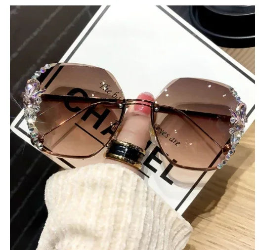Rhinestone Purple Sunglasses - Viexta