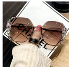 Rhinestone Purple Sunglasses - Viexta