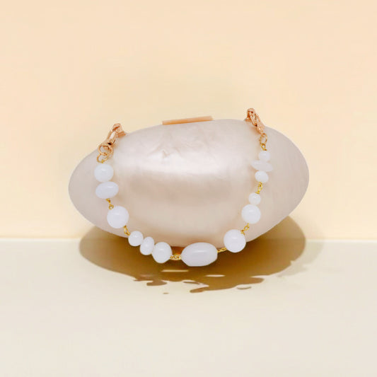 Shell Color Acrylic Dinner Clutch