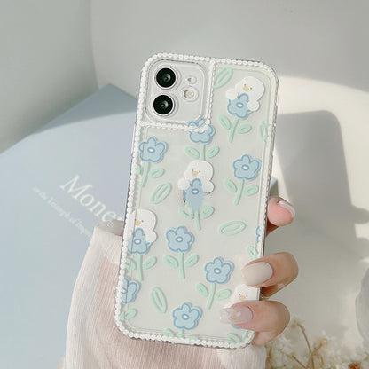 Peace Whitish Blue iPhone Transparent Case