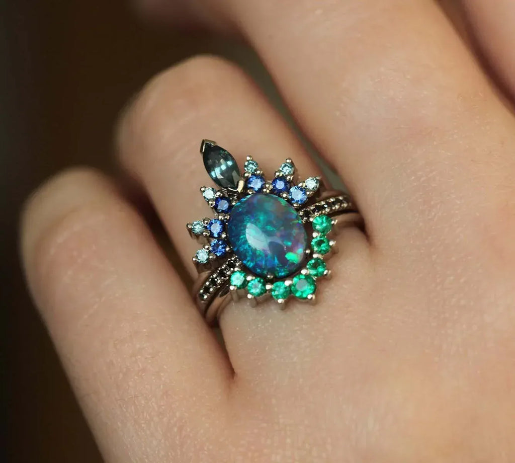 Peacock Blue Ring - Viexta