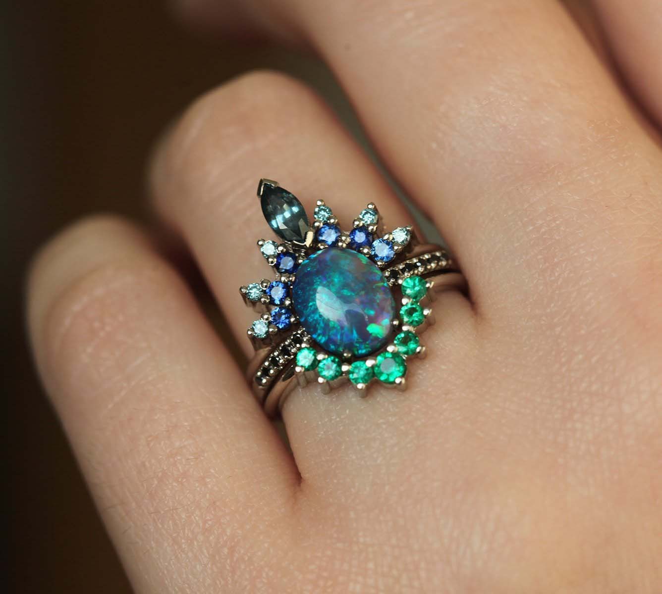 Peacock Blue Ring