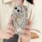 Heart Shape Mirror With Bracelet iPhone Case - Viexta