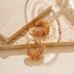 Spring Winding Design Earrings - Viexta