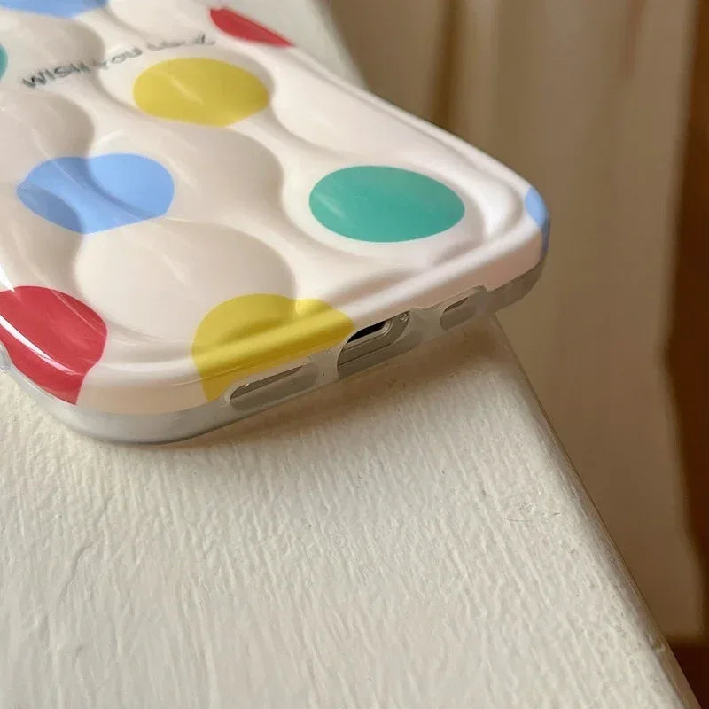 Color Polka Dot Chain Lanyard iPhone Case - Viexta