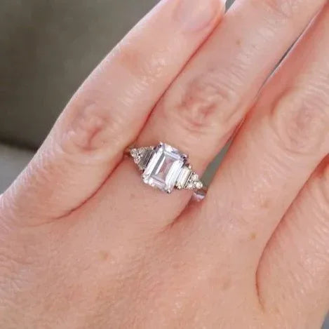 White Zircon Wedding Princess Love Ring - Viexta