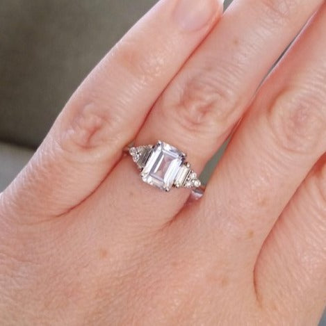 White Zircon Wedding Princess Love Ring